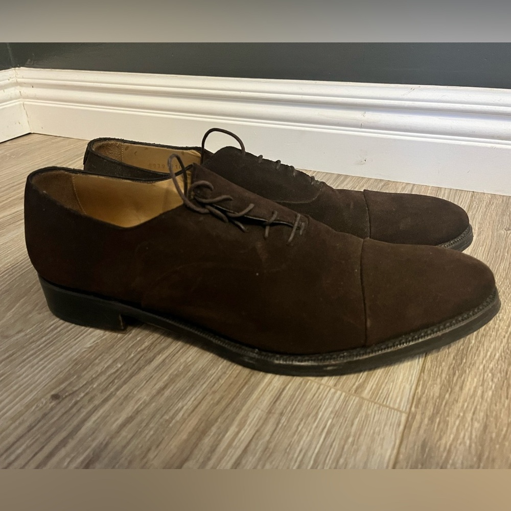 Luigi Borrelli brown suede leather shoe 42.5